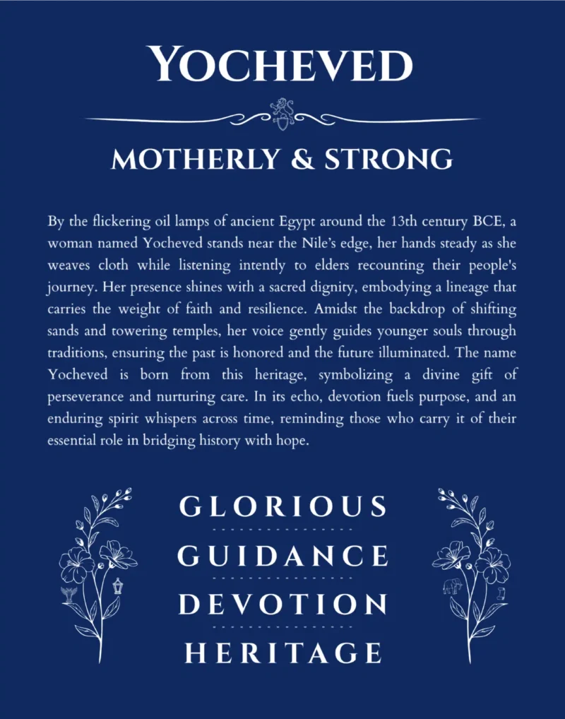 Yocheved personalized name meaning print in deep blue