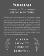 Yonatan name origin print with meaning and traits in gray
