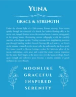 Yuna personalized name print with origin and traits in blue