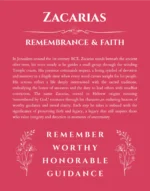 Zacarias personalized name print with origin and traits in red