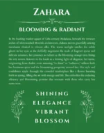 Zahara name meaning gift print in dark green