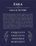 Zaila name origin print with meaning and traits in navy blue