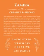 Zamira custom name art showing meaning and origin in orange