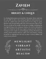 Zavien name origin print with meaning and traits in gray