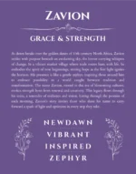 Zavion custom name art showing meaning and origin in purple