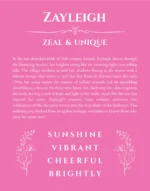 Zayleigh name meaning wall art by Get Your Story in pink