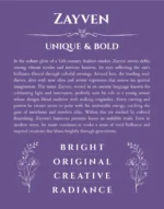 Zayven name origin print with meaning and traits in purple