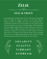 Zelie name meaning gift print in dark green
