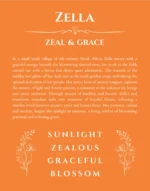Zella name meaning gift print in orange