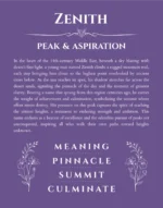 Zenith custom name art showing meaning and origin in purple