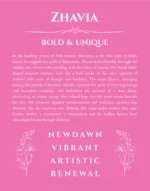 Zhavia custom name art showing meaning and origin in pink