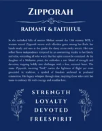Zipporah name meaning gift print in deep blue