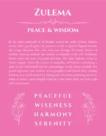 Zulema custom name art showing meaning and origin in pink