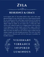 Zyla name origin print with meaning and traits in deep blue