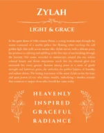 Zylah name meaning gift print in orange