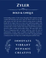Zyler personalized name meaning print in deep blue
