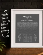 Aveline_love_letter Aveline personalized name meaning print