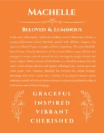 Machelle personalized name meaning print in orange