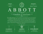 Abbott last name meaning and origin in Dark Green