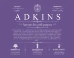 Adkins family name meaning and history in Purple
