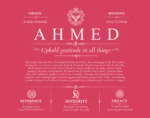 Ahmed personalized family surname in Red
