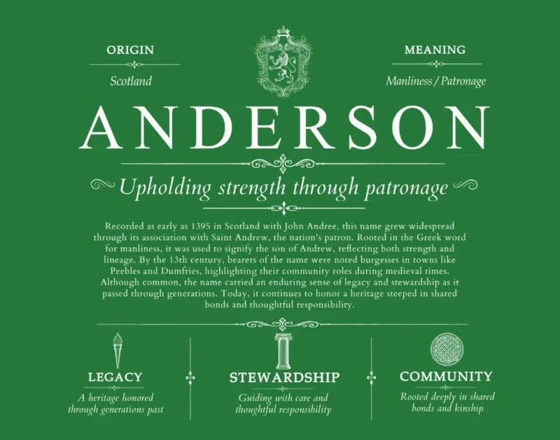 Anderson last name origin and heritage in Dark Green