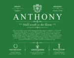 Anthony surname origin and family heritage in Dark Green Anthony surname origin and family heritage in Dark Green