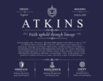 Atkins family name history in Navy Blue