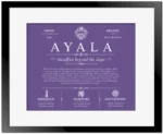 Ayala surname meaning origin and heritage in Purple with Black Matte Frame