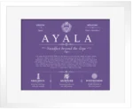Ayala surname meaning origin and heritage in Purple with White Matte Frame Ayala surname meaning origin and heritage in Purple with White Matte Frame