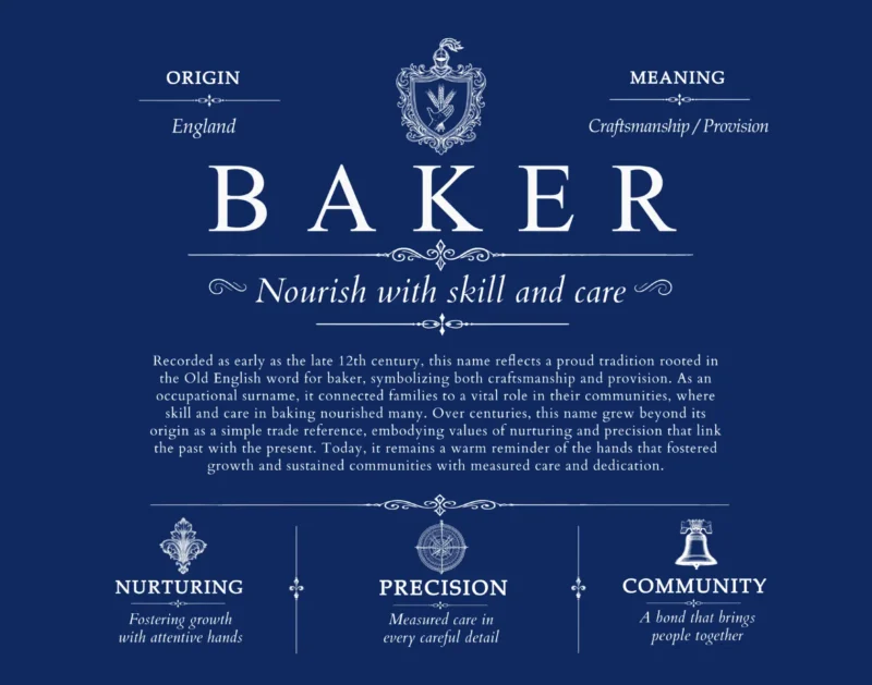 Baker surname meaning origin and heritage in Deep Blue