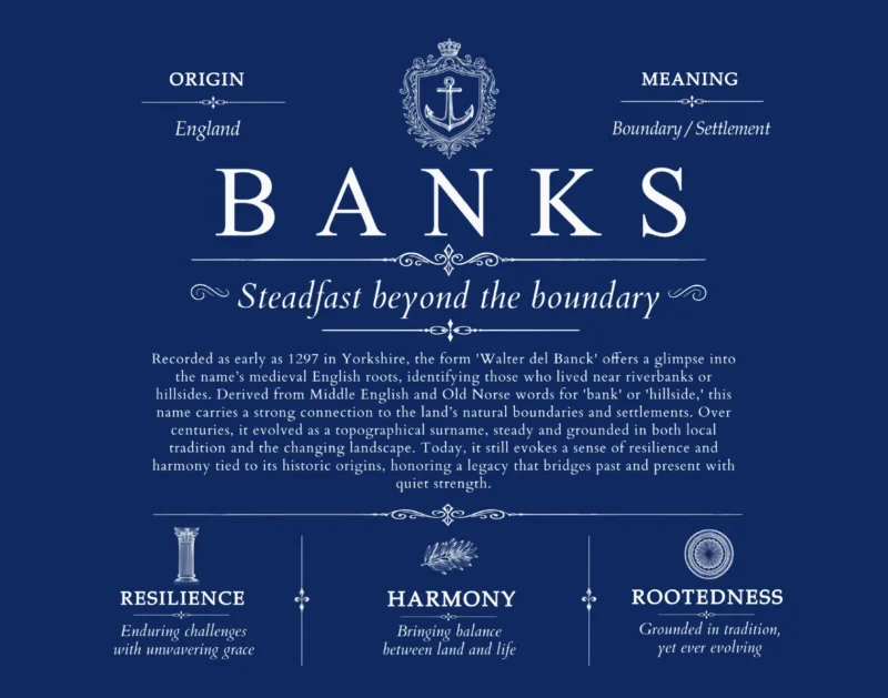 Banks personalized family surname in Deep Blue