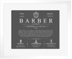 Barber family name meaning and origin in Gray with White Matte Frame Barber family name meaning and origin in Gray with White Matte Frame