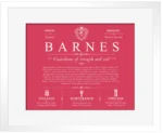 Barnes surname meaning history and origin in Red with White Matte Frame Barnes surname meaning history and origin in Red with White Matte Frame