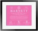 Barnett personalized family surname in Pink with Black Matte Frame