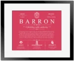 Barron surname meaning and origin in Red with Black Matte Frame