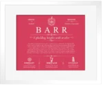 Barr family name history in Red with White Matte Frame Barr family name history in Red with White Matte Frame