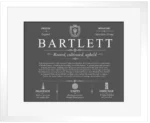Bartlett last name history and origin in Gray with White Matte Frame