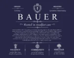 Bauer personalized surname meaning in Navy Blue