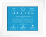 Baxter personalized last name meaning in Blue with White Matte Frame Baxter personalized last name meaning in Blue with White Matte Frame