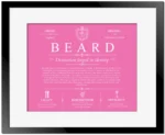 Beard surname meaning origin and heritage in Pink with Black Matte Frame