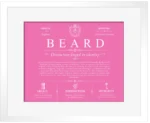 Beard surname meaning origin and heritage in Pink with White Matte Frame