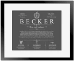 Becker personalized surname meaning in Gray with Black Matte Frame