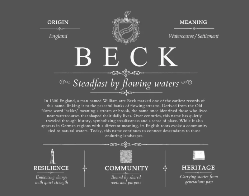 Beck surname origin and family heritage in Gray