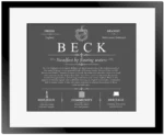 Beck surname origin and family heritage in Gray with Black Matte Frame