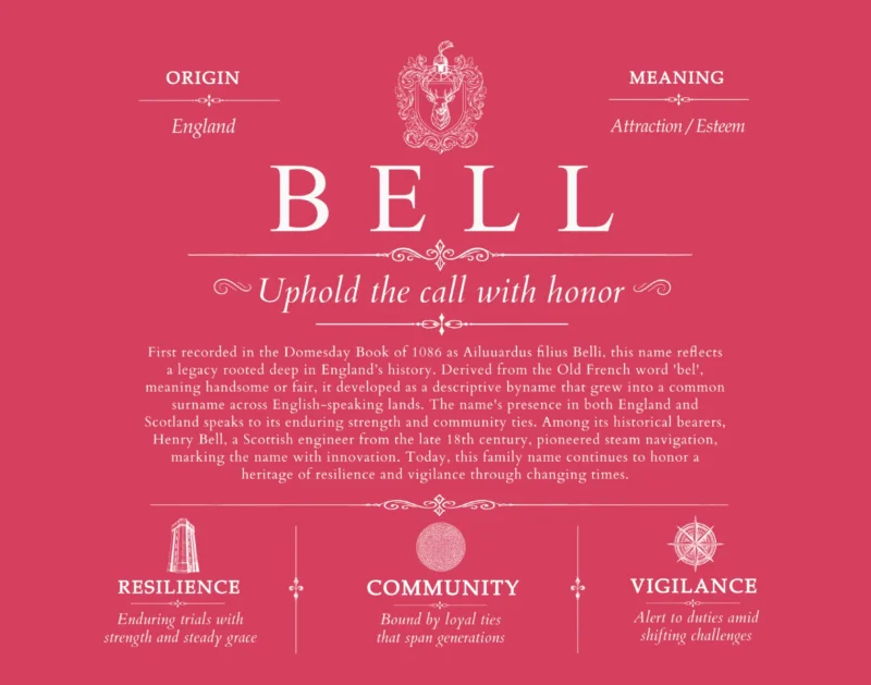 Bell surname history and family heritage in Red