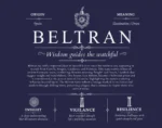 Beltran personalized family surname in Navy Blue