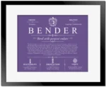 Bender surname history and family heritage in Purple with Black Matte Frame