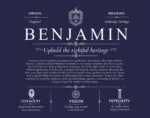 Benjamin family name heritage in Navy Blue