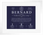 Bernard personalized family surname in Navy Blue with White Matte Frame Bernard personalized family surname in Navy Blue with White Matte Frame